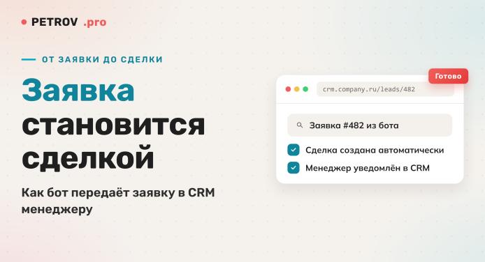 Бот и CRM: как заявка попадает в сделку